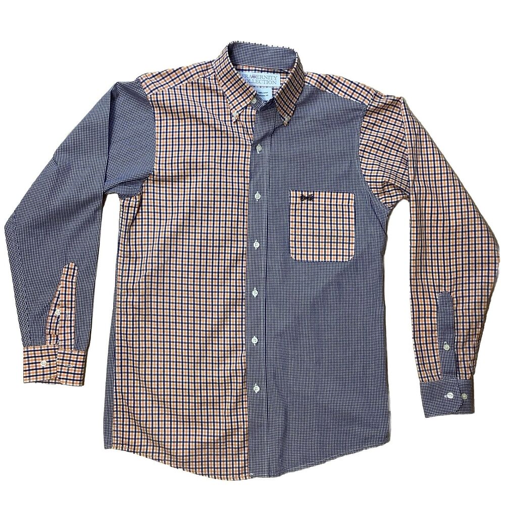 Auburn Button Down Shirt - Fraternity Collection - Mens SMALL - Blue Orange NICE